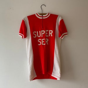 vintage 70s chain stitched french cycling shirt