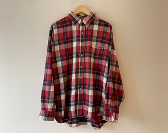 80s ll bean plaid button up