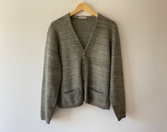50s grey cardigan button up sweater