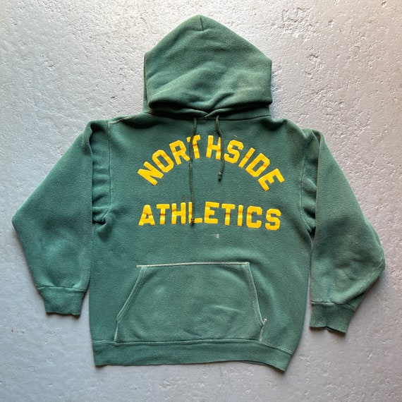 トップス 60s- usa vintage talonzip hoodie paint Vintage 1960s Grey Zip up Hoodie Hooded Sweatshirt Size