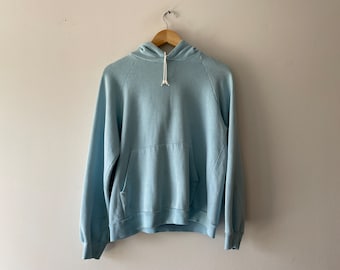 70s light blue hooded sweatshirt