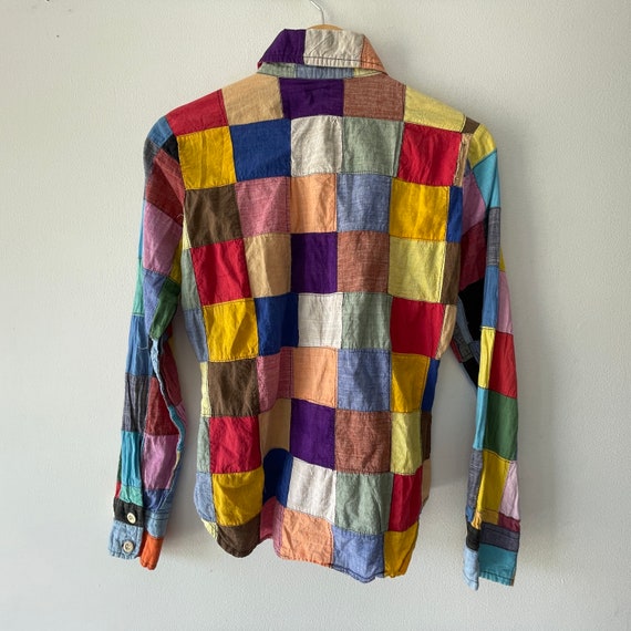 60s/70s patchwork button up - image 2