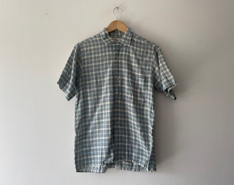 60s B.V.D. vintage loop collar plaid shirt