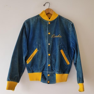 60s chainstitch corduroy cheerleader jacket