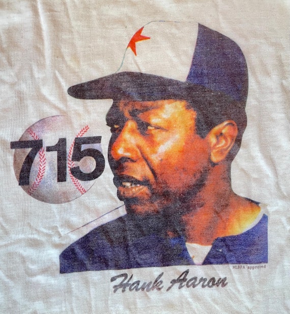 Vintage 70's Hank Aaron Rare Ringer T-Shirt - image 5