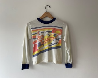 70s snow scooter pajama top shirt