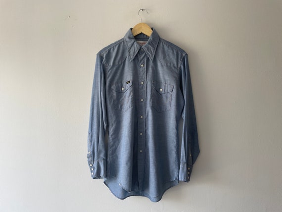 60s wrangler western long sleeve shirt - image 1