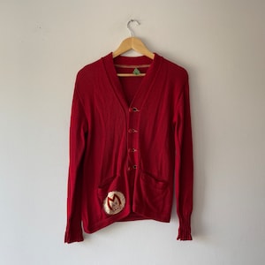 vintage 50s jr. high band cardigan wool sweater