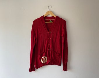 vintage 50s jr. high band cardigan wool sweater