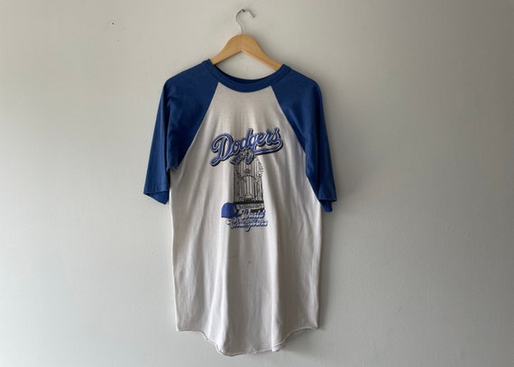 Lulu Grace Designs White La Dodgers Inspired Baseball Jersey: Baseball Fan Gear & Apparel for Women XL / Ladies V-Neck Tee