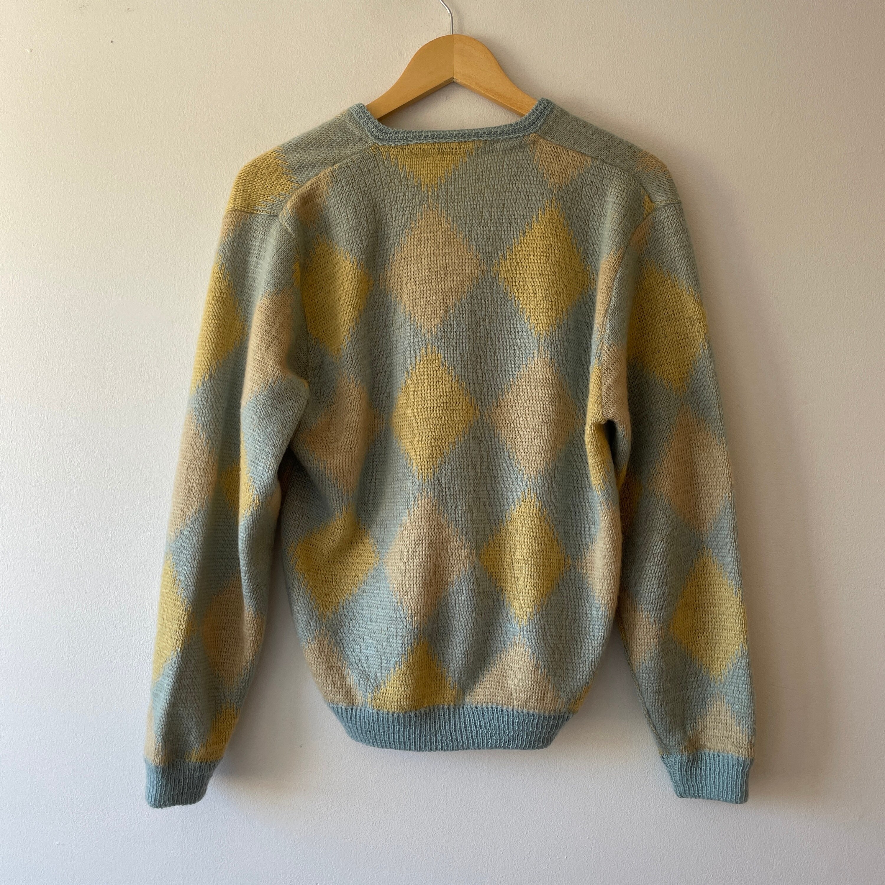 Argyle Knit Button-Up Poncho (TOP ONLY)