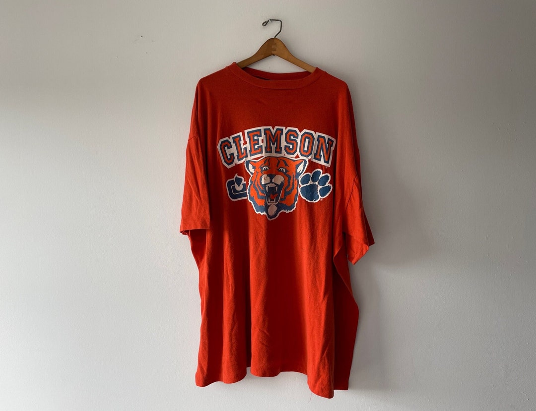 T-shirt Vintage Clemson Tigers Années 70-80 – Taille L, Style Raglan USA