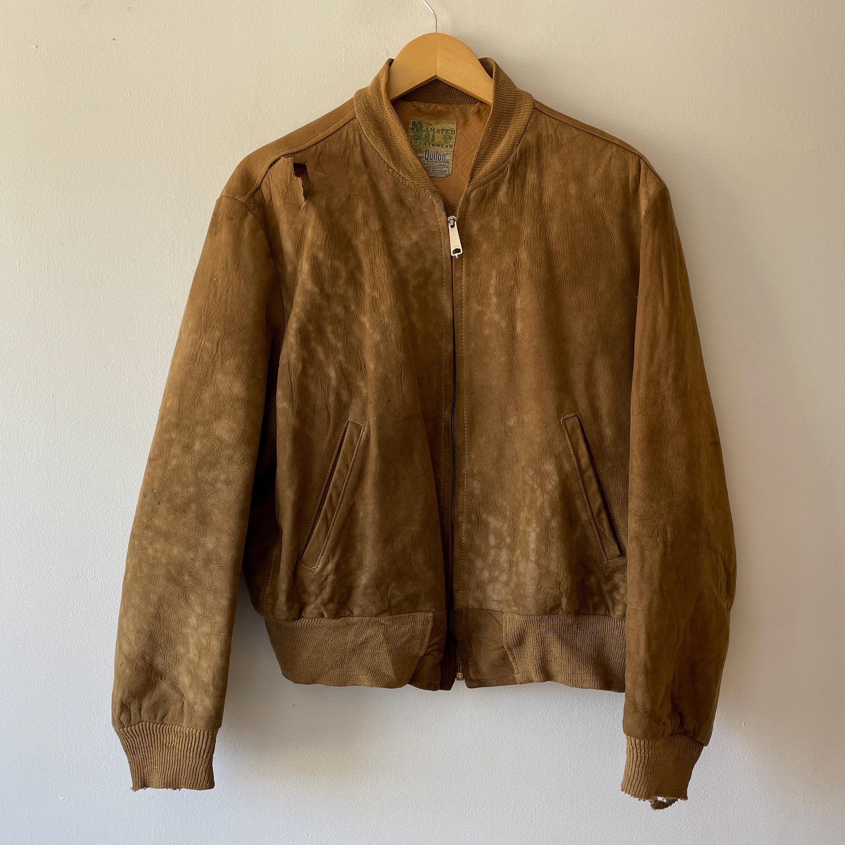 1950s〜60s single leather jacket Vintage 1950s 60s White Leather