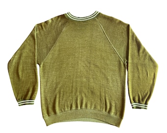 60s/70s Long Sleeve Ringer Crewneck - M