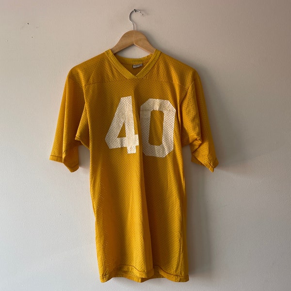 70s yellow nylon football jersey
