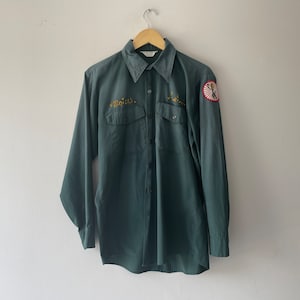 60s chain stitched long sleeve mechanic work shirt
