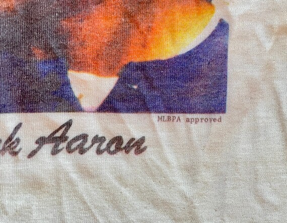 Vintage 70's Hank Aaron Rare Ringer T-Shirt - image 6