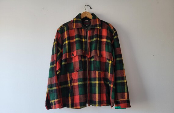 50s woolen mills plaid wool jacket
