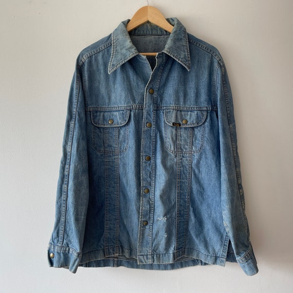 70s lee denim long sleeve shirt - image 4