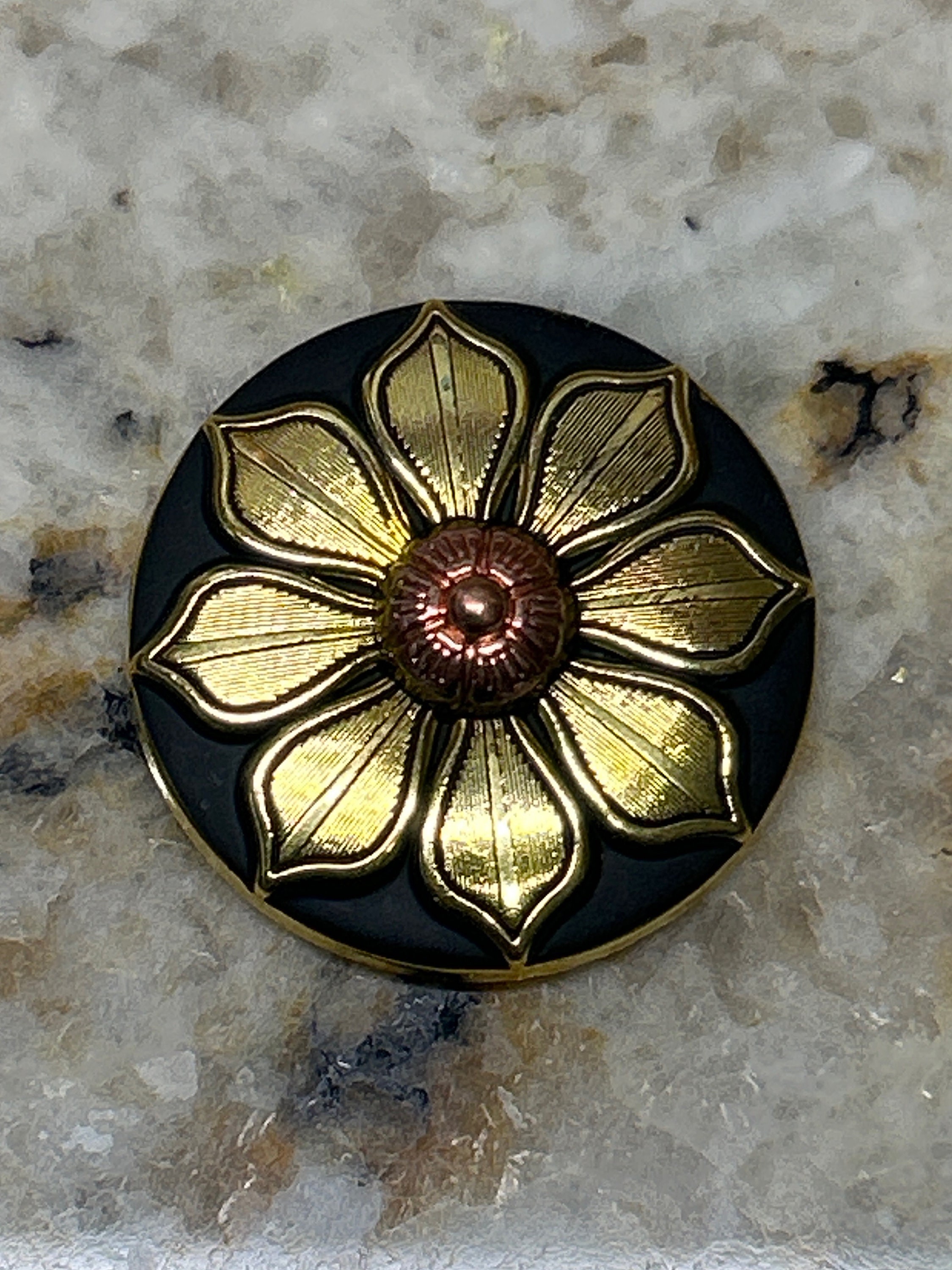 Brass Sunflower Concho