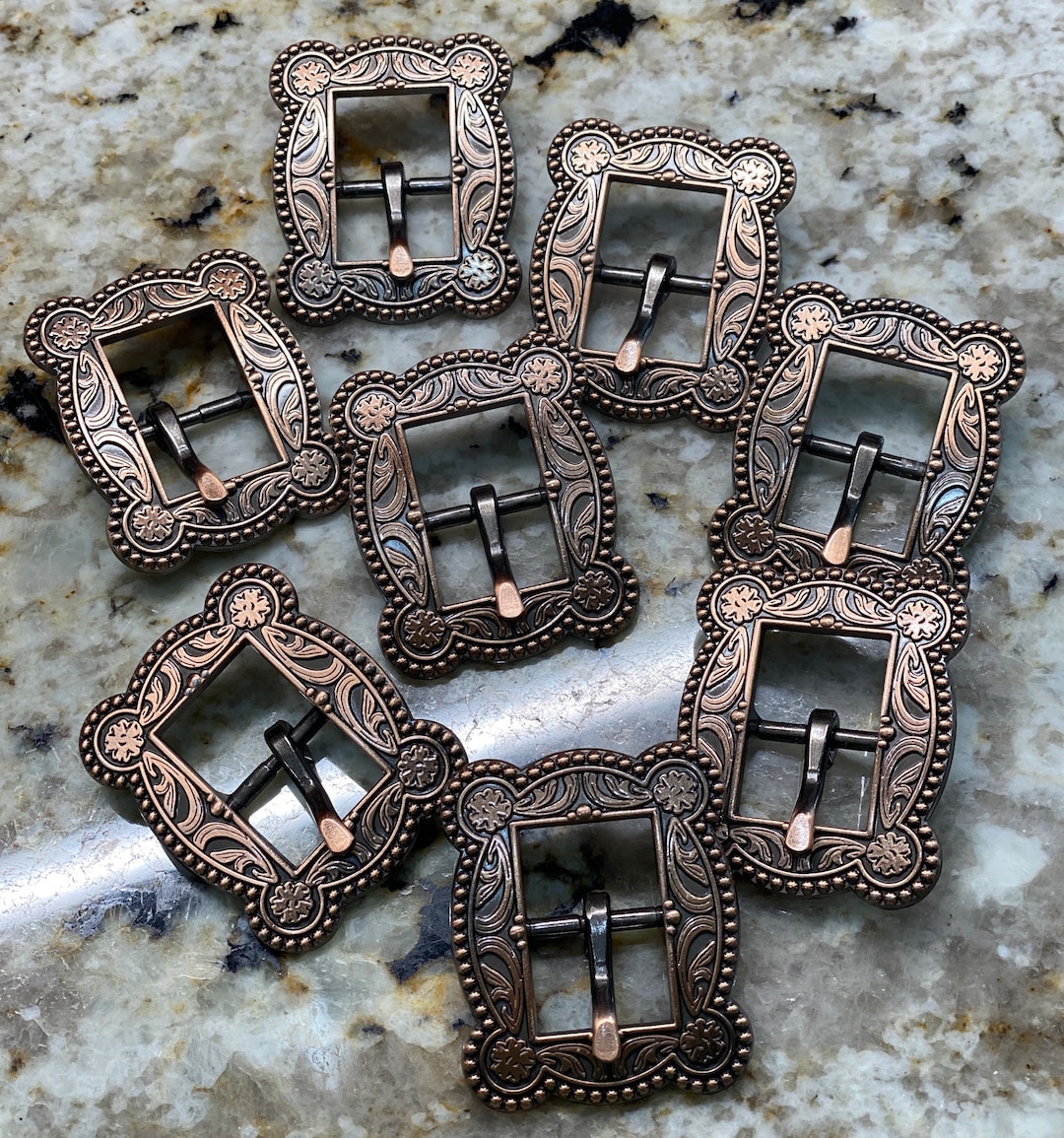 Floral Antique Copper Headstall Buckle Etsy