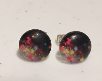 10MM Paint Splatter Stud Earrings