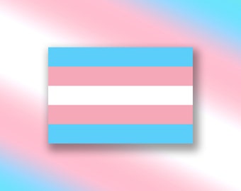 Transgender Trans Pride Flag 3" x 2" Bumper Sticker