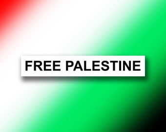 FREE PALESTINE removable bumper sticker 1" x 6"
