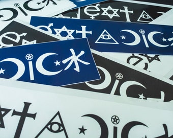 The ORIGINAL Eat A Dick - Atheist Coexist parody Removable Bumper Sticker Satire