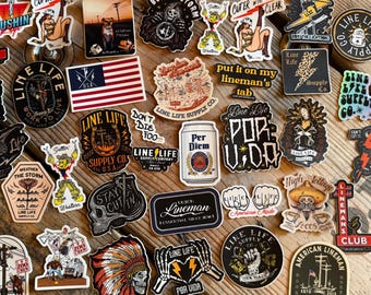 Lineman Sticker Pack: 38 Weatherproof Vinyl Decals