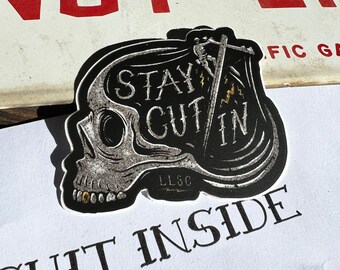 Stay Cut In Lineman Sticker: Weatherproof Vinyl Decal