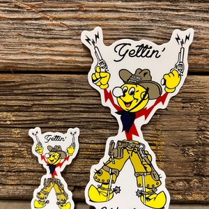 Reddy Kilowatt &#39;Gettin&#39; Western&#39; Vinyl Decal - Lineman Sticker