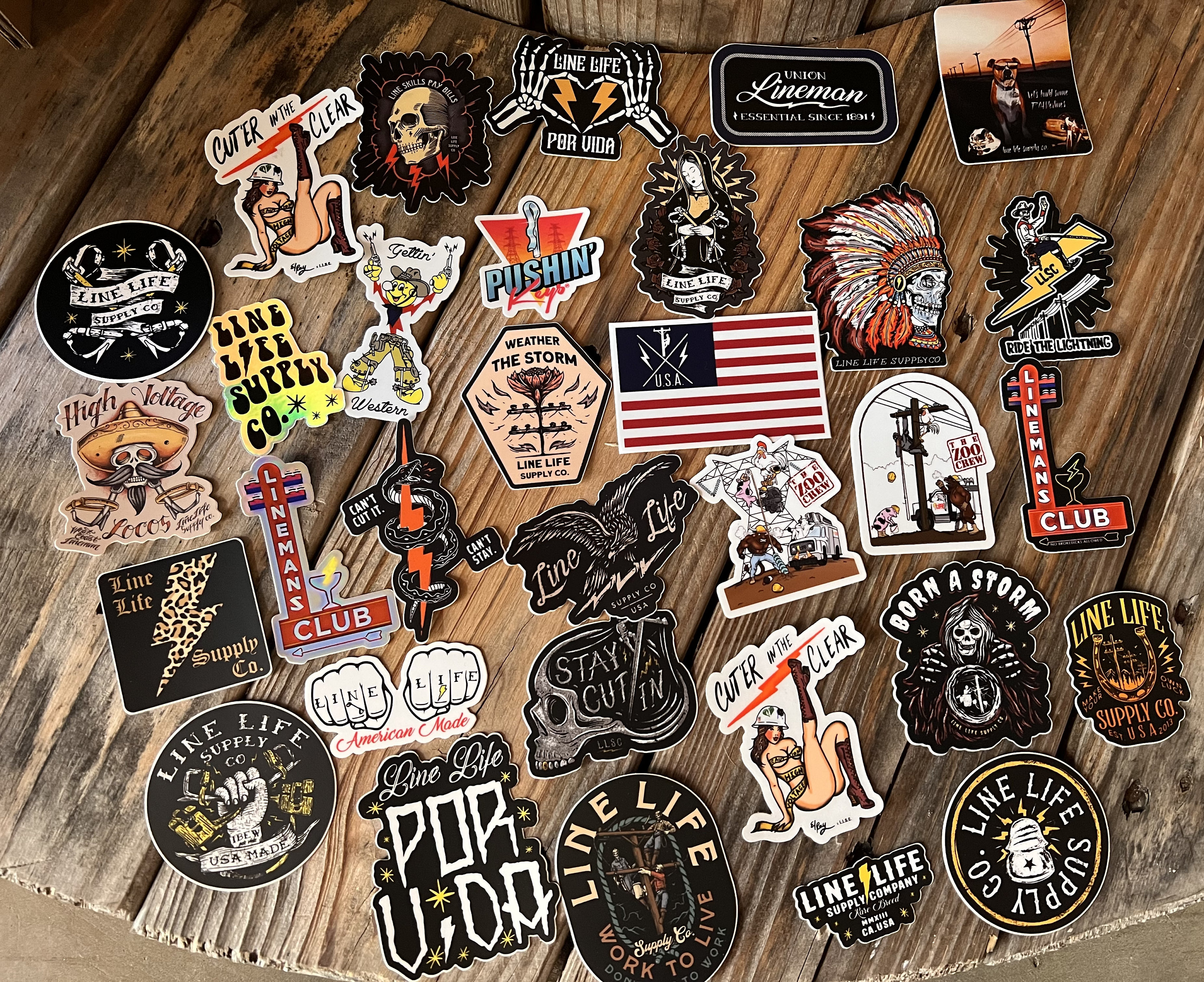 Lineman Sticker Pack: 32 Weatherproof Vinyl Decals