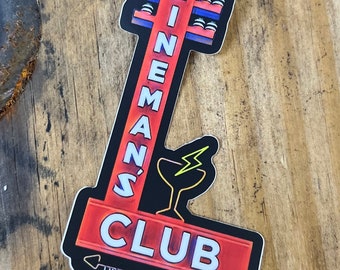 LINEMAN'S CLUB- decal weatherproof vinyl lineman sticker-hard hat sticker- lineman pride