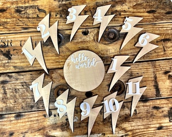 Lightning Bolt Baby Milestone Set: Newborn Photo Prop