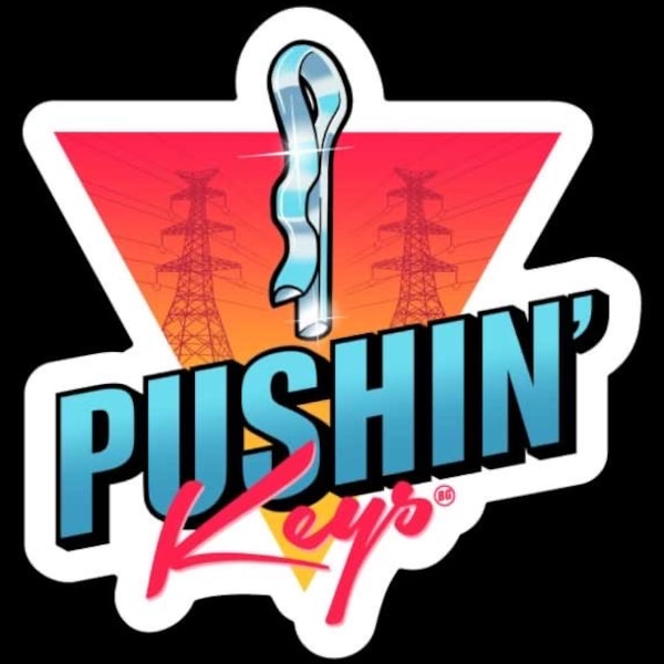 Pushin' Keys- decal weatherproof vinyl lineman sticker-hard hat sticker- lineman pride- transmission lineman- longline