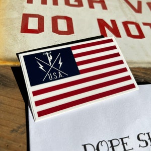 American Lineman Sticker: Weatherproof Vinyl Hard Hat Decal