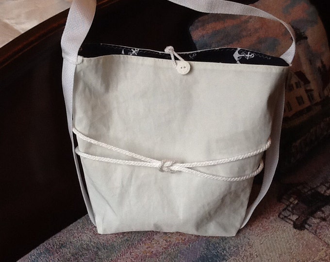 Recycled Sail Cloth Tote Bag Purse Sailbag Nautical Fully Etsy