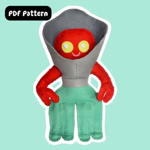 Cute Cryptid Flatwoods Monster Felt Sewing Pattern (DIGITAL DOWNLOAD)