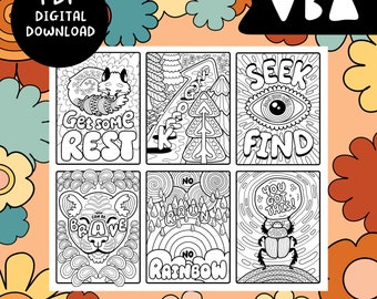x30 Positively Mindful Quotes Colouring/Coloring Pages (DIGITAL DOWNLOAD)