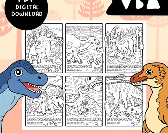 x30 Rawr-some Dinosaurs Colouring/Coloring Pages (DIGITAL DOWNLOAD)