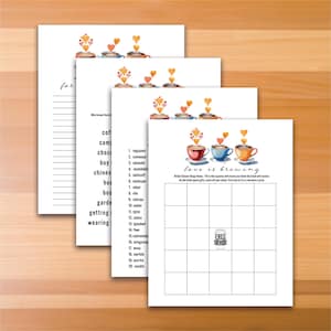 Love Is Brewing, Coffee Bridal Shower Games, Bingo, Advice Wishes, Digital Download, Party Game Set, Wedding Planning, Printables