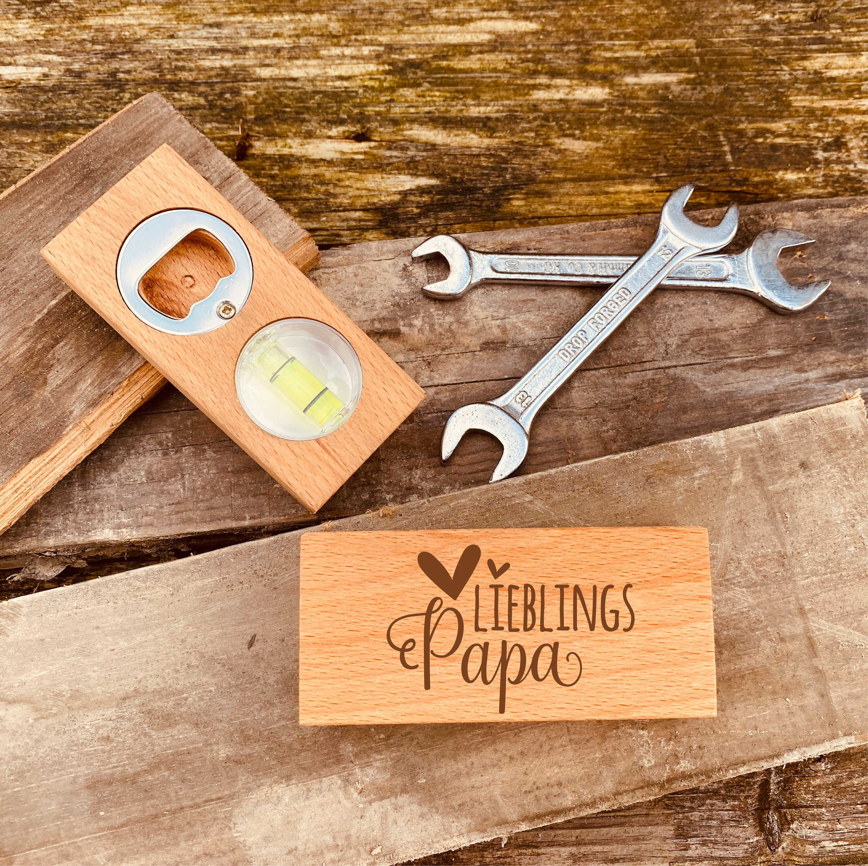 Flaschenöffner Aus Holz Mit Gravur | Geschenke Für Bierliebhaber | Personalisierter Flaschenöffner | Geschenk Zum Vatertag