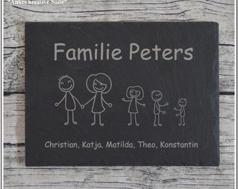 Türschild mit Gravur personalisieren | individuelles Namensschild für die Tür | Geschenk zum Einzug | Wohnungstürschild