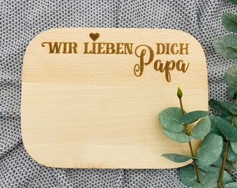 Frühstücksbrett Papa Vatertag Geschenk Schneidebrett