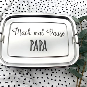 Brotdose personalisiert Name Papa Edelstahl image 1