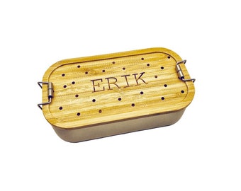 Brotdose Brotbox Lunchbox Blechdose Name Kindergarten Deckel Kind Taufe Weihnachten personalisiert Geschenk Geburtstag Schule