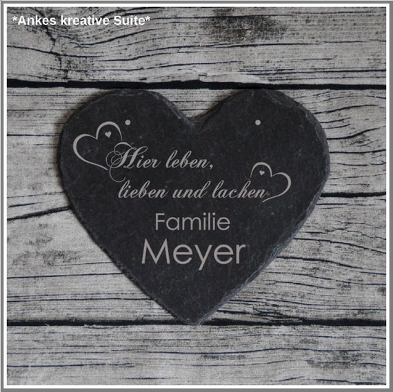 Turschild Familie Namensschild Schiefer Gravur Naturprodukt Etsy