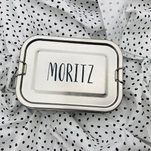 personalisierte Brotdose Edelstahl | Einschulungsgeschenk mit Namen | Geschenk für den Kindergarten | Brotbox für die Krippe mit Gravur