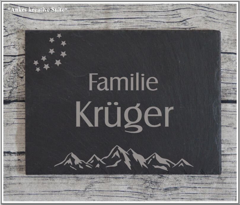 Türschild mit Gravur personalisieren | individuelles Namensschild für die Tür | Geschenk zum Einzug | Wohnungstürschild